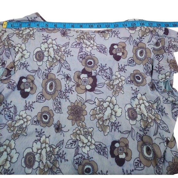 Holly Robinson Peete Maternity Womens Blouse Print Floral Purple Pullover Sz XL - Picture 9 of 13